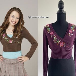 RARE ASO Miley Stewart in Hannah Montana DKNY Embroidered Wrap Top
